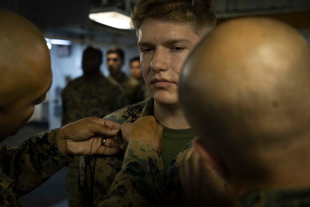 Promotions aboard the USS Kearsarge