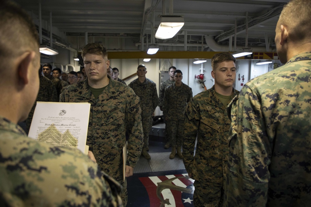 Promotions aboard the USS Kearsarge