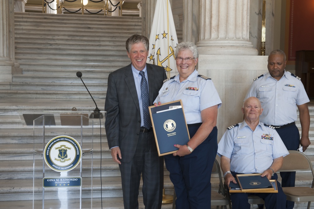 Coast Guard receives recognition from Rhode Island Lt. Gov. in honor of Coast Guard Auxiliary Day.