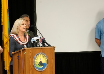 Department of Home Land Security Director and FEMA Administrator Speak to press about recent disaster recovery efforts in the State of Hawaii.