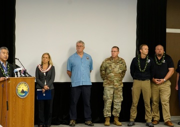 Department of Home Land Security Director and FEMA Administrator Speak to press about recent disaster recovery efforts in the State of Hawaii.