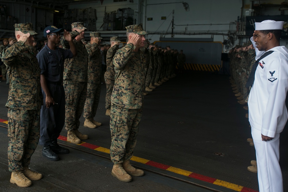 Sunset at sea –  Marine retires after 30 years of service