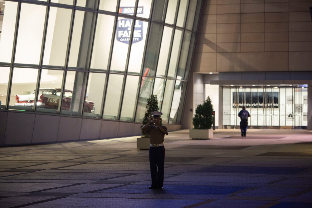 Revielle outside of NASCAR Hall of Fame