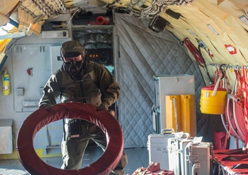 Airmen perform first KC-135 infield test for new chemical defense mask