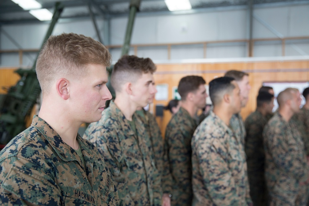 New Zealand soldiers welcome Marines with Haka