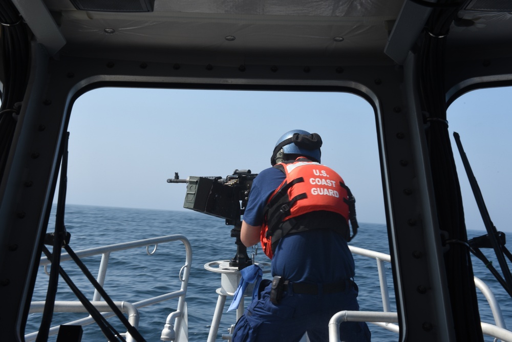 Coast Guard Station Woods Hole conducts weapons training off Massachusetts Coast