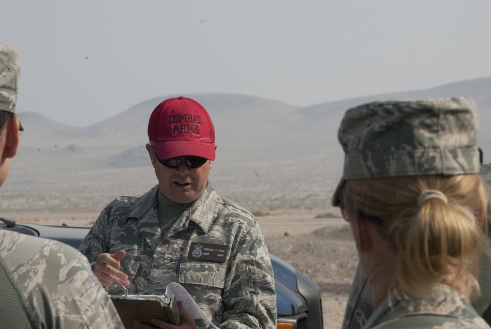 Air National Guardsman from Nevada briefs Security Forces Members from the Nevada Air National Guard