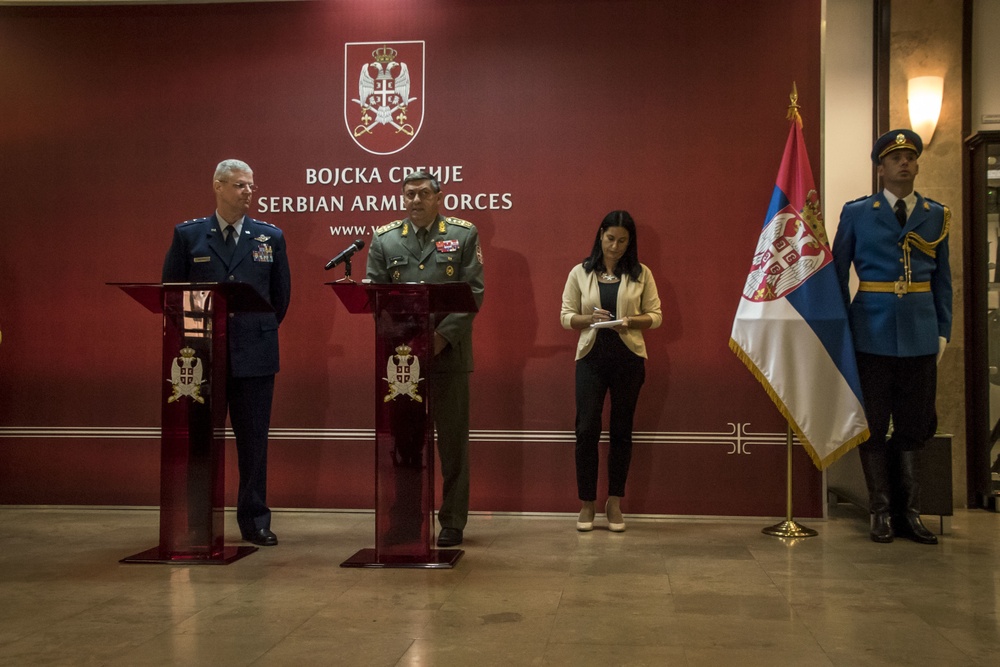 Ohio National Guard members visit Serbian General Staff Office during 2018 State Partnership CAPSTONE