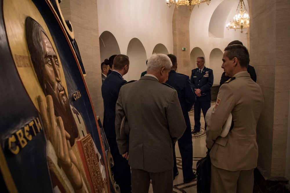 Serbian partners invite Ohio National Guard members to visit Temple of Saint Sava during 2018 State Partnership CAPSTONE