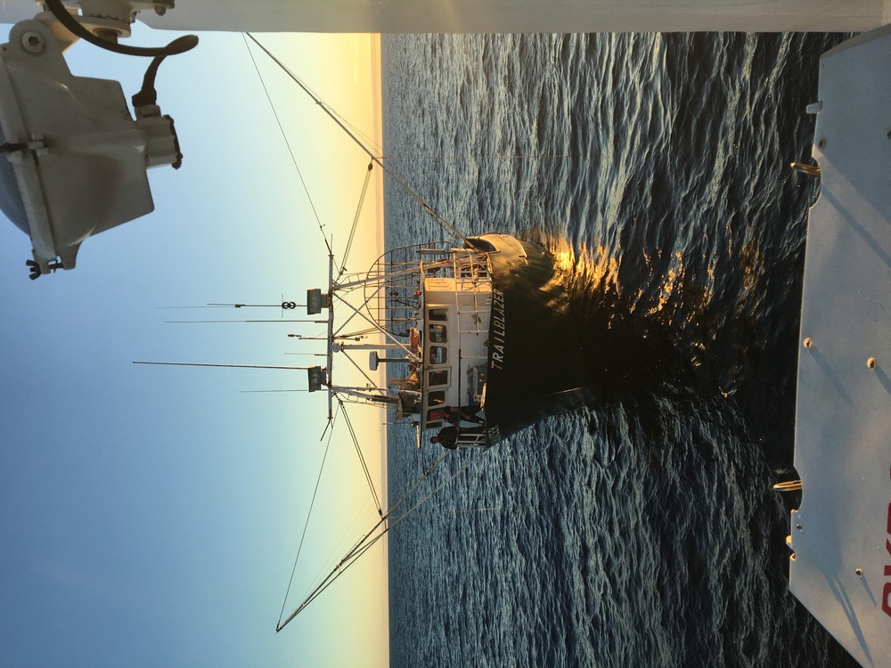 Coast Guard assists three fishermen 80 miles west of Eureka, Calif.