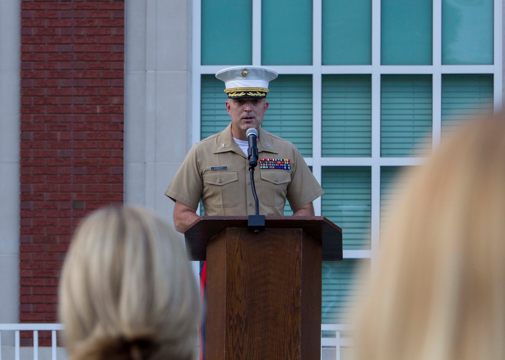 Marines Congratulate Queen's University Swim Team