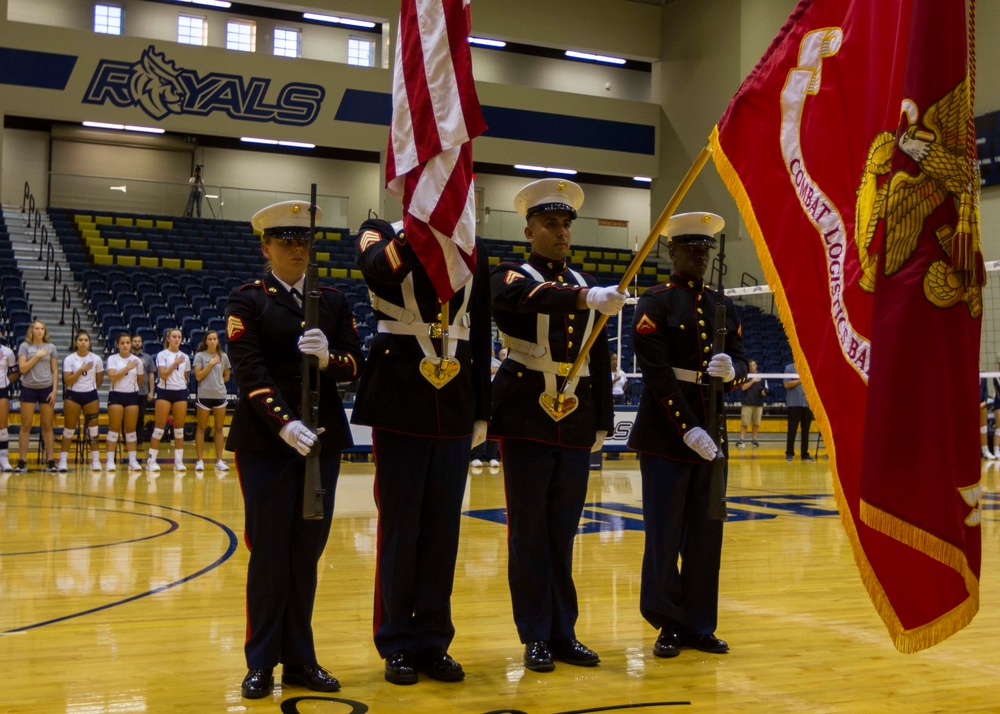 Marines Congratulate Queen's University Swim Team