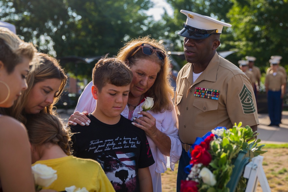 Wreath laying ceremony in honor of Staff Sgt. Thomas J. Dudley