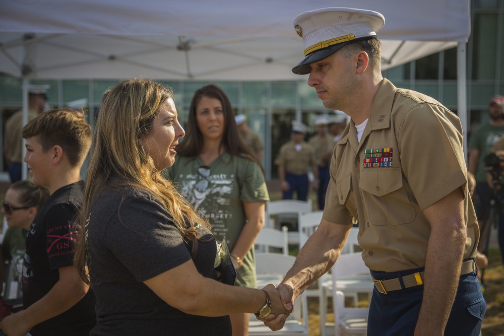 Wreath laying ceremony in honor of Staff Sgt. Thomas J. Dudley