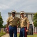 Retired U.S. Marine Corps Sgt. Maj. John Canley visits the Traveling Vietnam Memorial Wall