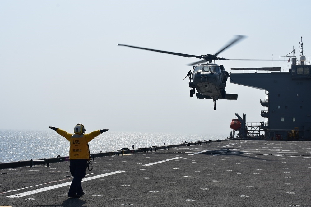 HSC 26 H-60 Helicopter prepares for landing