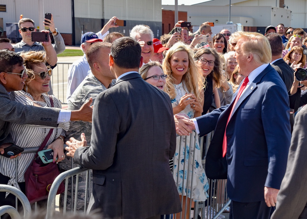 President Donald J. Trump Lands at Joe Foss Field