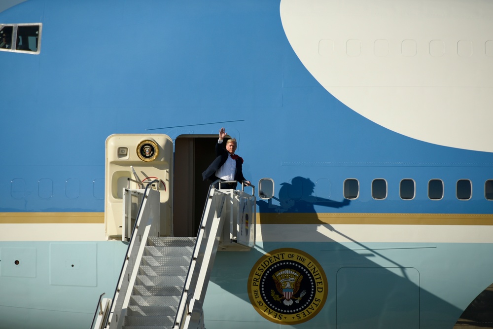 President Donald J. Trump Lands at Joe Foss Field