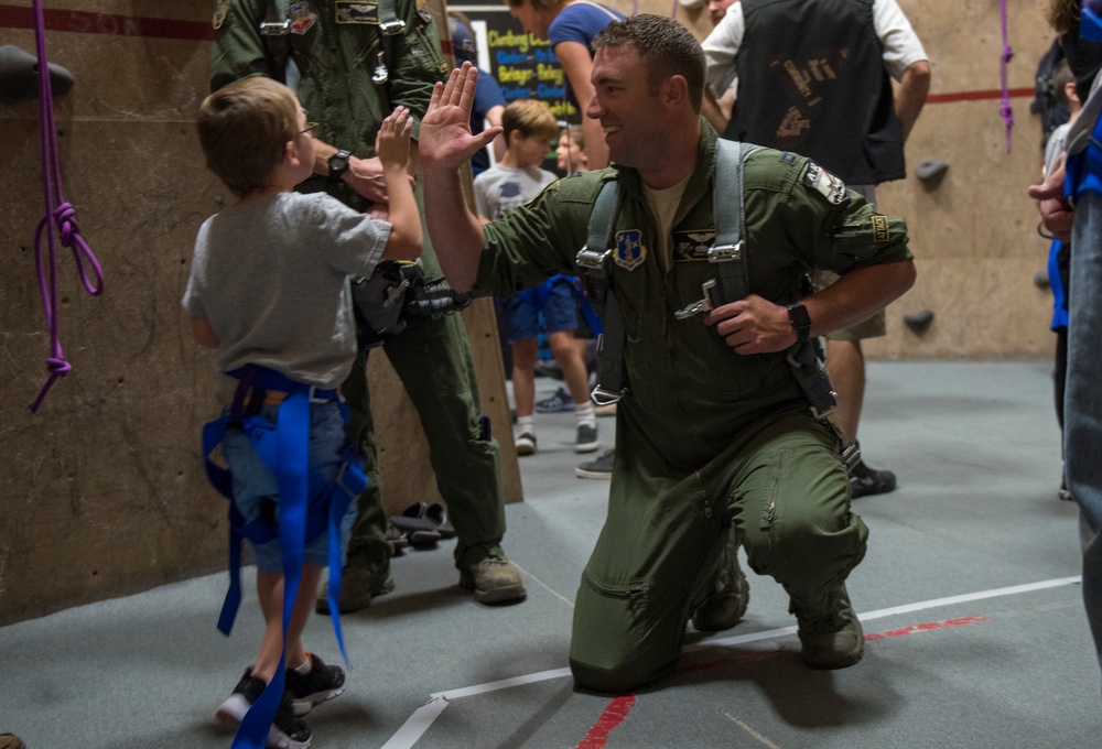 A-10 Pilots Climb with Courageous Kids