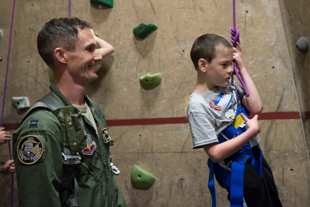 A-10 Pilots Climb with Courageous Kids