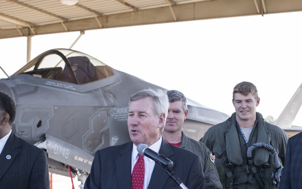 Mayor Todd Strange holds F35 press conference