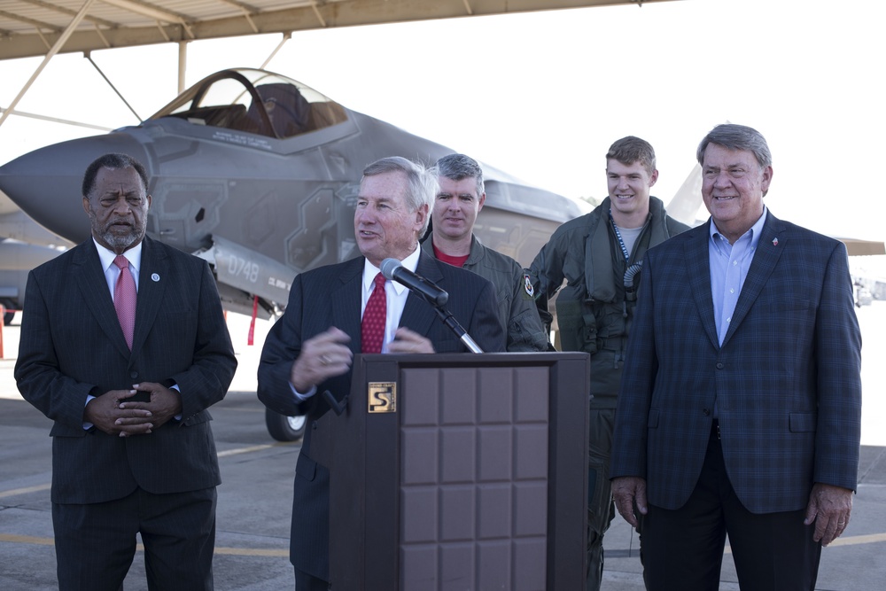 Mayor Todd Strange holds F35 press conference