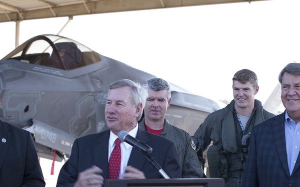 Mayor Todd Strange holds F35 press conference