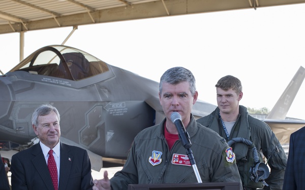 Mayor Todd Strange holds F35 press conference