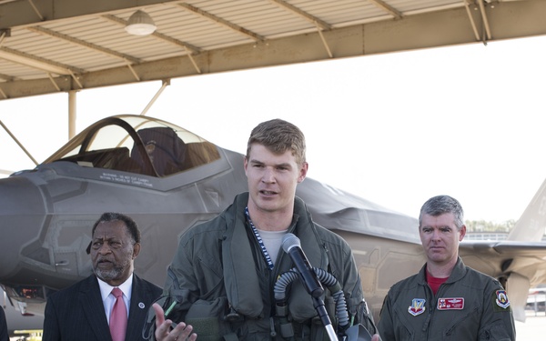 Mayor Todd Strange holds F35 press conference