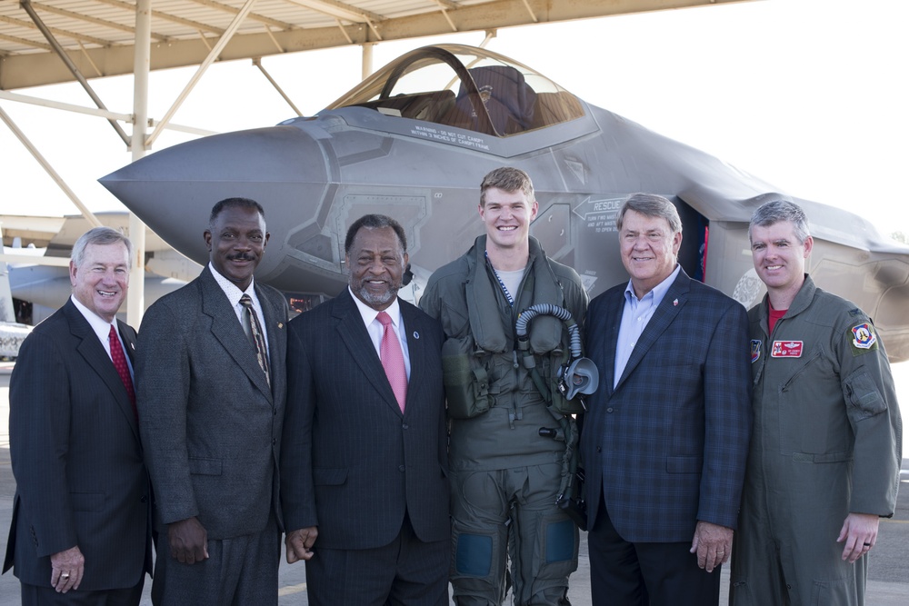 Mayor Todd Strange holds F35 press conference