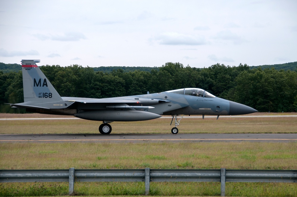 104th Fighter Wing Performs Flyover For New England Patriots Home Opener