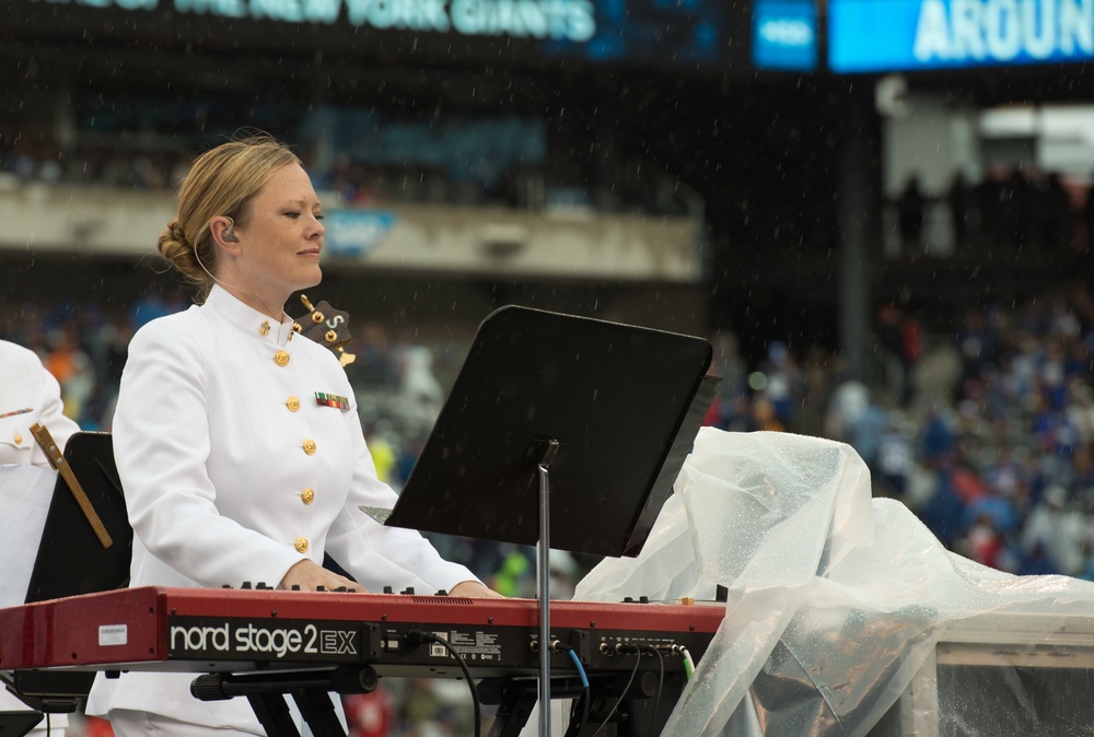 NFL opening day halftime show in New York with the Navy Band Sea Chanters chorus