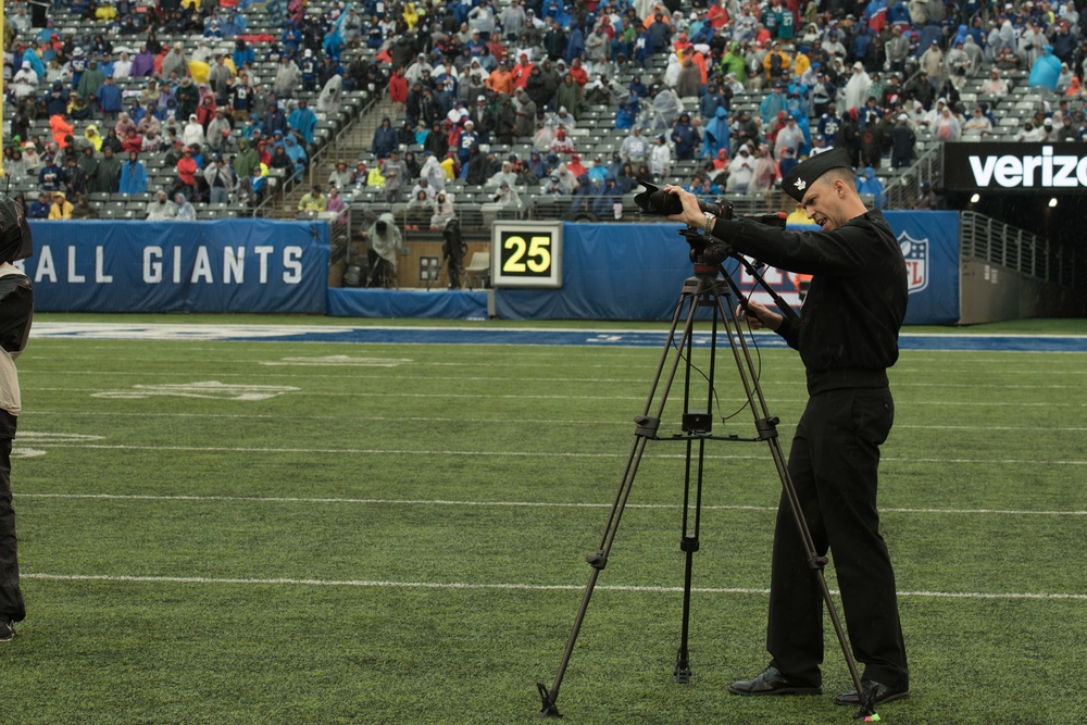 NFL opening day halftime show in New York with the Navy Band Sea Chanters chorus