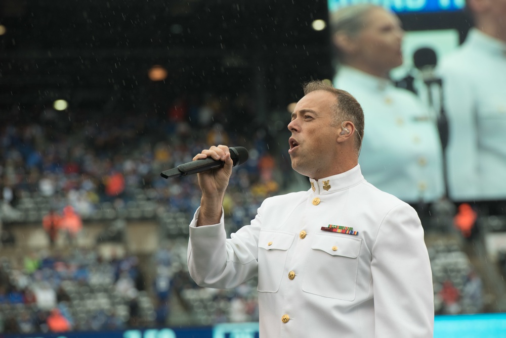 NFL opening day halftime show in New York with the Navy Band Sea Chanters chorus