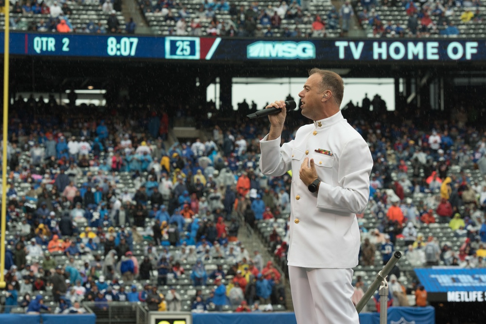 NFL opening day halftime show in New York with the Navy Band Sea Chanters chorus
