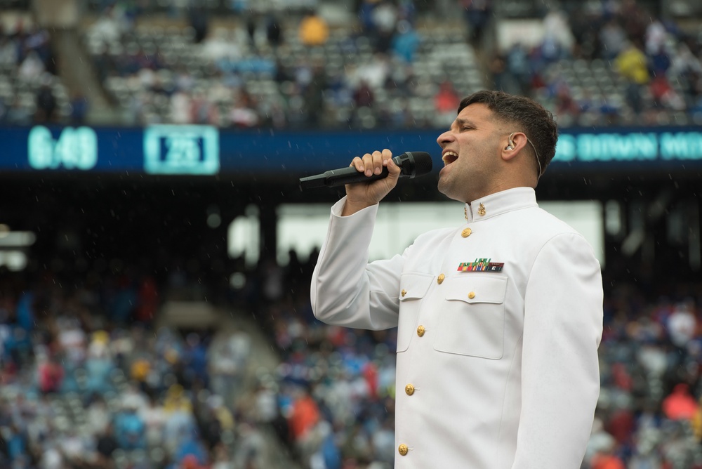 NFL opening day halftime show in New York with the Navy Band Sea Chanters chorus