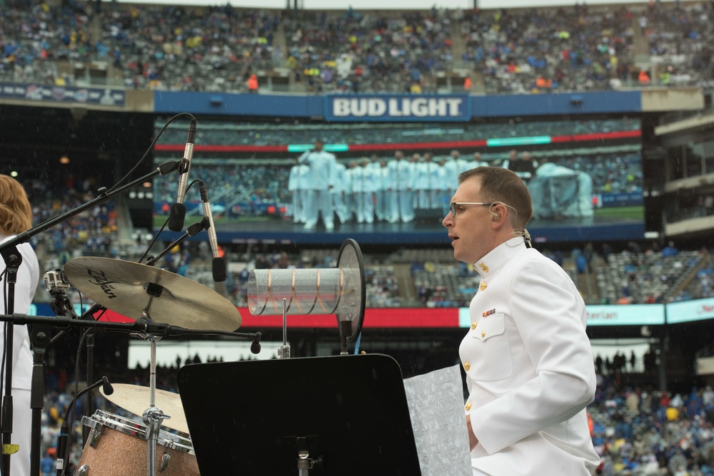 NFL opening day halftime show in New York with the Navy Band Sea Chanters chorus
