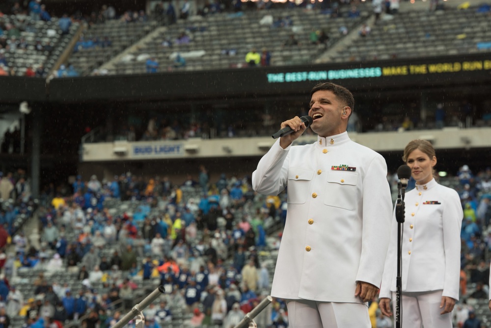 NFL opening day halftime show in New York with the Navy Band Sea Chanters chorus