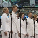 NFL opening day halftime show in New York with the Navy Band Sea Chanters chorus