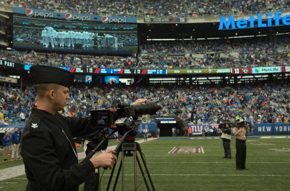 NFL opening day halftime show in New York with the Navy Band Sea Chanters chorus