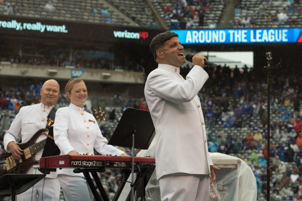 NFL opening day halftime show in New York with the Navy Band Sea Chanters chorus