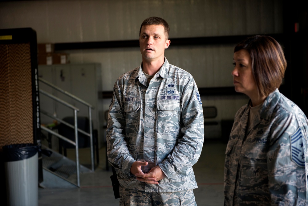 U.S. Chief Master Sgt. JoAnne S. Bass, 2nd Air Force Command Chief distinguished visit