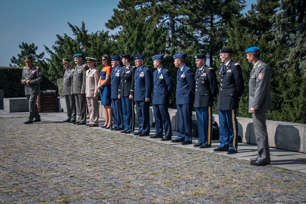 Ohio National Guard members attend wreath-laying ceremony in Serbia during 2018 State Partnership CAPSTONE