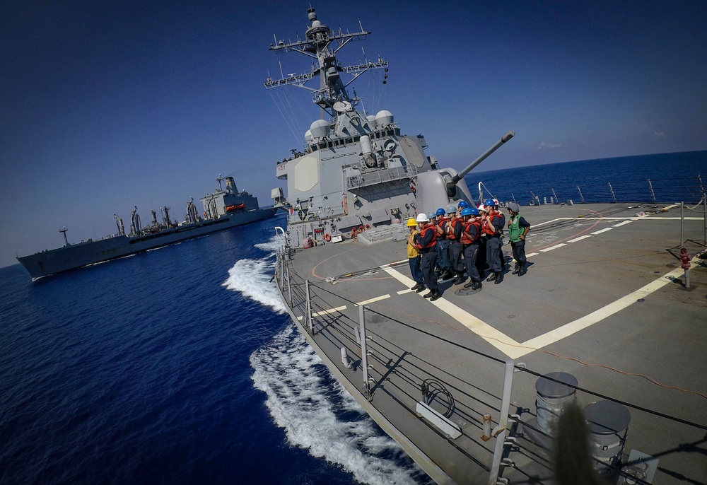 USS Carney Conducts Replenishment at Sea with USNS Big Horn