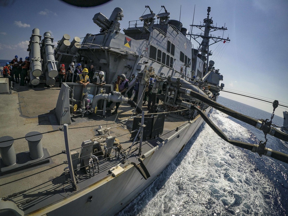 USS Carney Conducts Replenishment at Sea with USNS Big Horn