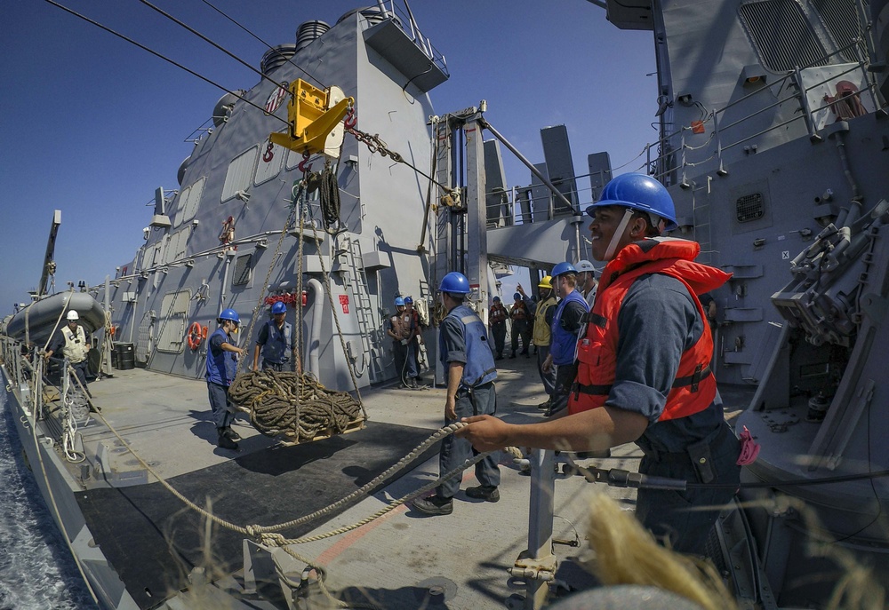 USS Carney Conducts Replenishment at Sea with USNS Big Horn