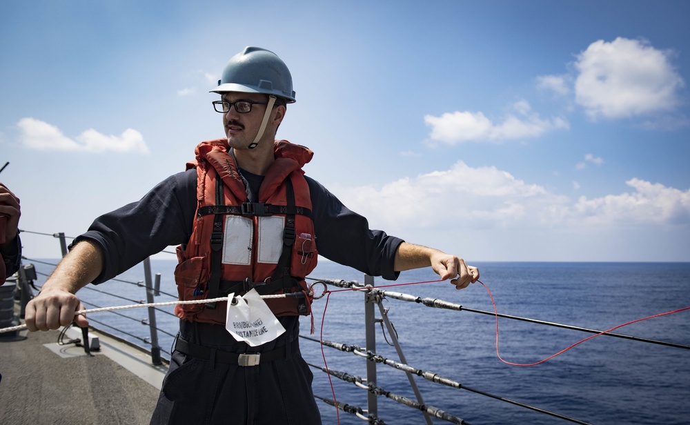 USS Carney Conducts Replenishment at Sea with USNS Big Horn