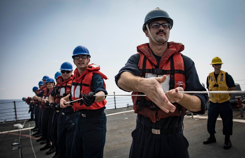 USS Carney Conducts Replenishment at Sea with USNS Big Horn