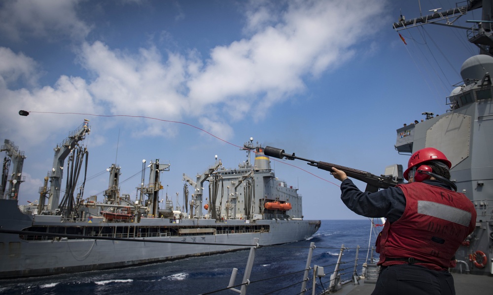 USS Carney Conducts Replenishment at Sea with USNS Big Horn