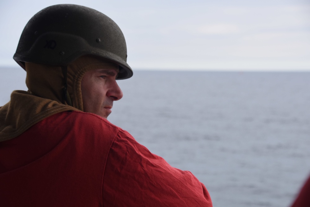 Coast Guard Cutter Tahoma participates in a gunnery exercise during UNITAS 2018